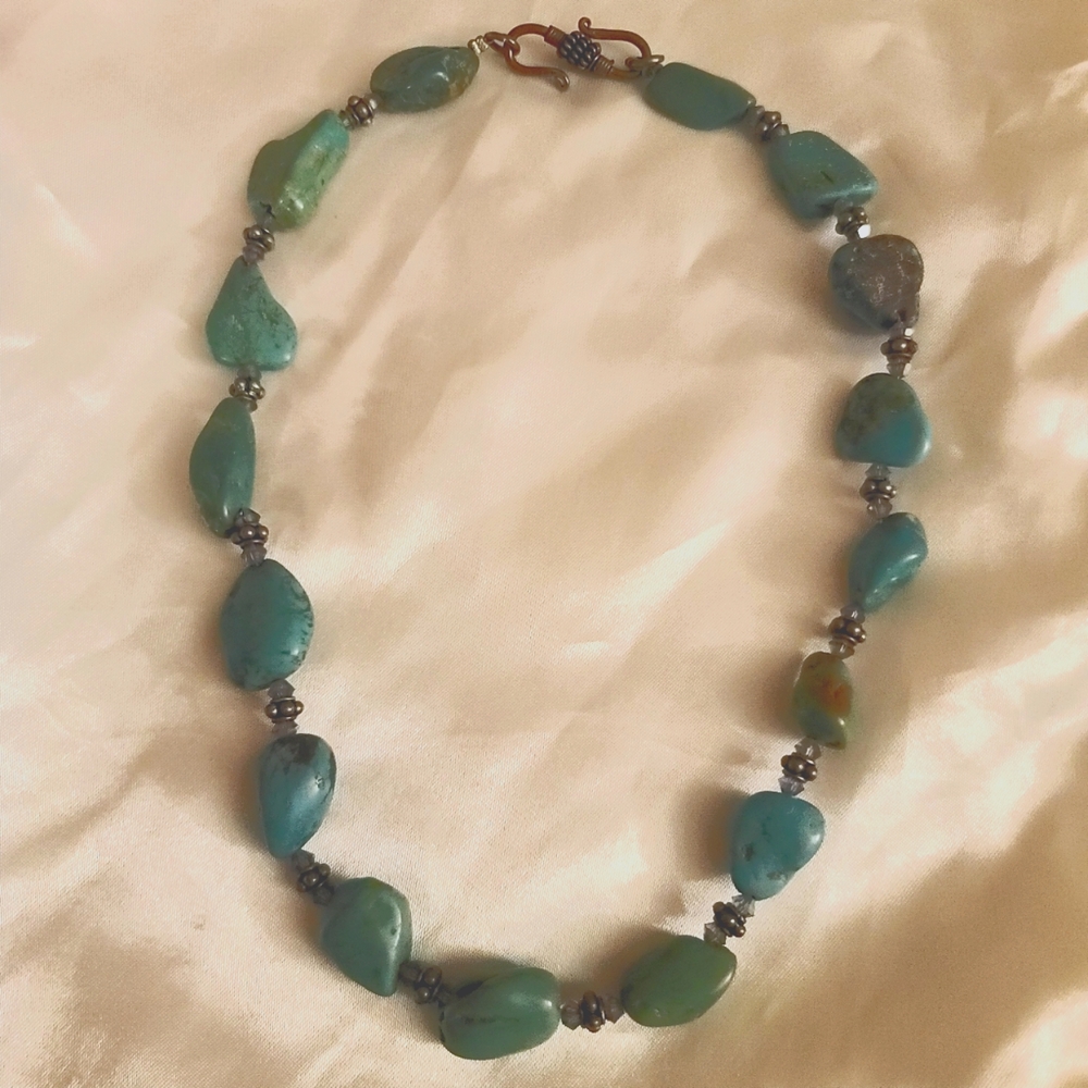 Turquoise and silver necklace